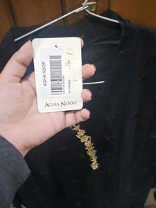 Agha Noor Black Embellished Kurta