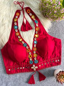 Designer Embroidered Halter Neck Blouse