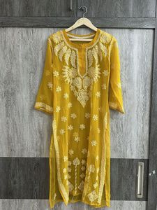 Yellow Embroidered Kurta