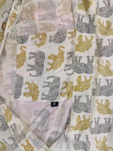 Elephant Print Cotton Half Shirt Jaipuri Cotto
