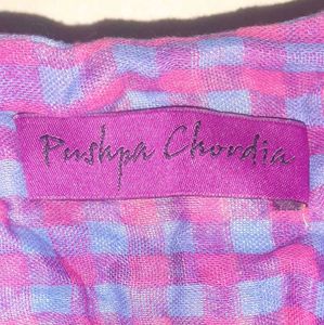 💜 One-of-a-Kind Pastel Plaid Designer Wrap Top