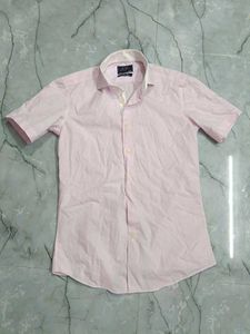 Men's Pink Striped Short Sleeve Shirt