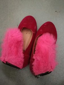 Red Furry Ballerinas