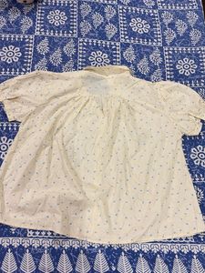Cream Floral Button-Up Top
