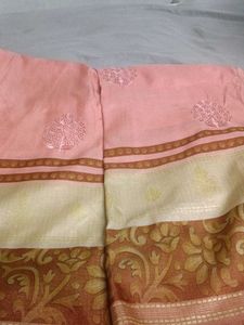 Elegant Pink &amp; Gold Saree