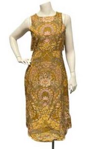 Westside Mustard Floral Print Dress S 32”