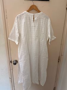 Comfortable White Cotton Kurta Set(plussize)