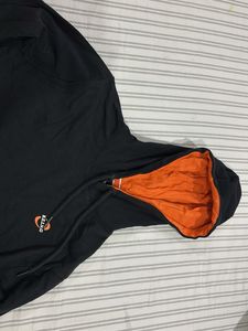 unisex oversized Black Hoodie with Orange hoodi