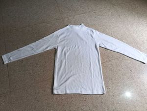 White Long Sleeve Mock Neck Top