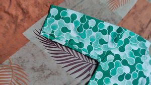 Green Geometric Print  short kurti Top