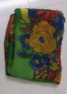 Vibrant Floral Print Saree