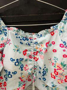 Floral Print Bardot Padded Top