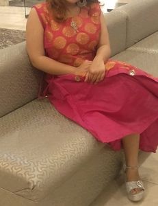 Beautiful Pink with Golden Embroidery