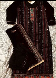 Elegant Black Kurta Set with Dupatta