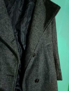 Gray Wool Blend Overcoat
