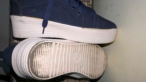 Navy Blue Canvas Sneakers