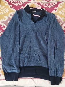 Men's Blue Striped Knit Sweater