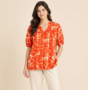Vibrant Printed Casual Top Size-44