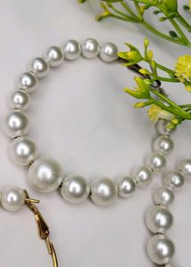 Pearl Beaded Hoops Set Of 4