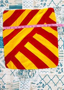 Handmade Red and Yellow Striped Cushion cover