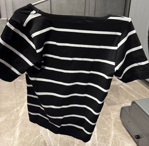 Striped V-Neck Crop Top