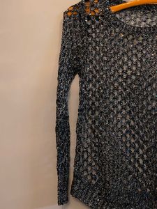 Sparkly Knit Top- mesh