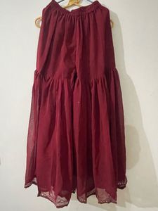 Maroon Kurti &amp; sharara set with dupatta