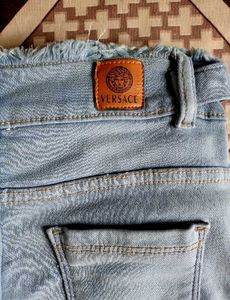 Versace Light Wash Distressed Jeans