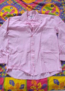 Pink Striped Button-Up Shirt