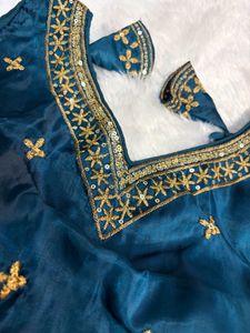 Designer Embroidered Teal Blouse