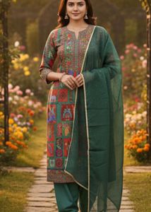 Elegant dress material  organza Dupatta