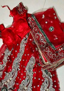 Stunning Red Embellished Ethnic lehnga