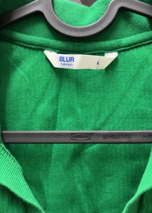 Vibrant Green Collared Crop Top