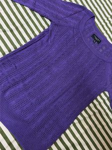 American Eagle Purple Cable Knit Sweater