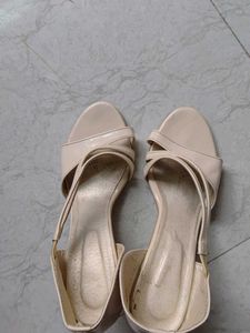 Elegant Cream Strappy Heels 8.7" length