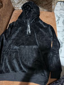 Black Velour Hoodie