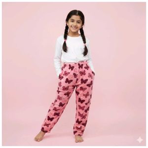 Girl's Pink Dog Print Lounge Pants