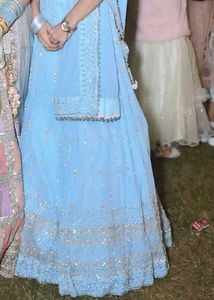 Very Beautiful Skyblue Party Wear Lehnga