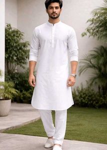 PURE ✨ COTTON Men's White Kurta Pajamas
