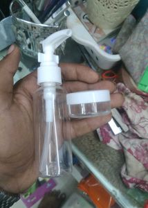 Travel Size Pump Bottle and Jar Set