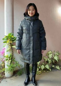 Black long puffer jacket