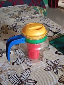 Glass teapot with filter Memphis style