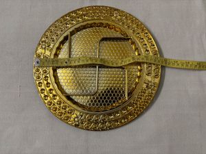 Round Gold Silver Platted Finished Tray (2)