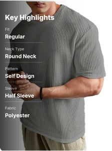 Men's Grey Waffle Knit T-Shirt