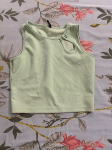 Light Green Tank Top &amp; Floral Skirt Set