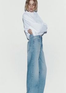 h&amp;m Light Wash Wide Leg Jeans