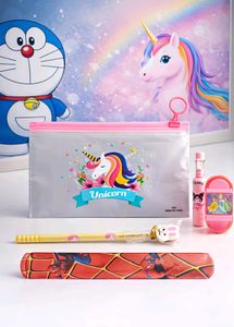 Doraemon & Unicorn pouches complete with fa