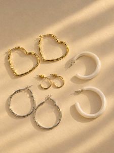 Assorted Hoop Earrings Set