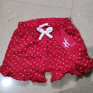Hamley Red Polka Dot Ruffle Shorts.......