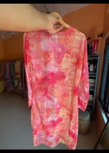 Pink Floral Print Kurta